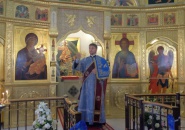 Преосвященнейший Мстислав, епископ Тихвинский и Лодейнопольский, совершил Божественную Литургию на подворье   Свято - Троицкого Зеленецкого мужского монастыря